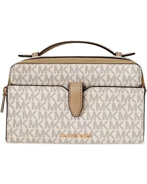 Michael Kors Medium Logo-Pattern Crossbody Bag - Natural