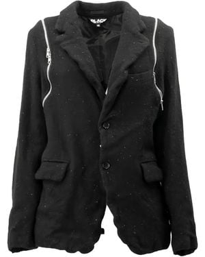 COMME DES GARÇON BLACK Zip-Detail Flecked Jacket - Black