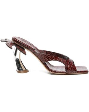 A.W.A.K.E. MODE 90Mm Sandalen Met Krokodillen-Reliëf - Bruin
