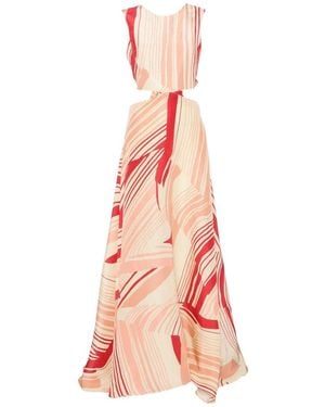 Raquel Diniz Bali Abstract-Print Cutout Maxi Dress - Pink