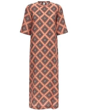 Alberto Biani Langes Kleid Mit Print - Pink