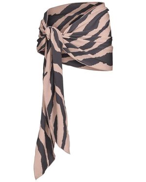 Tropic of C Souk Zebra-Print Wrap Mini Skirt - White