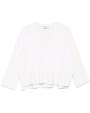 ERMANNO FIRENZE Appliqué-Detail Jumper - White