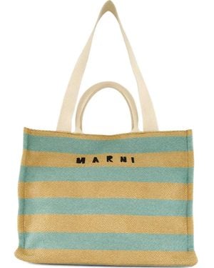 Marni Gestreepte Shopper - Blauw