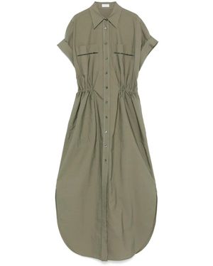 Brunello Cucinelli Elegantes Seiden-Abendkleid - Grün