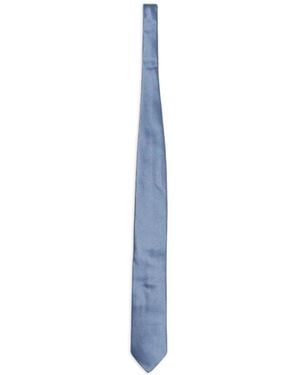 ZEGNA Jacquard-Check Silk Tie - Blue
