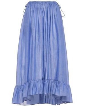 Devotion Haze Ruffled Long Skirt - Blue