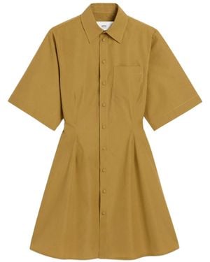 Ami Paris Cotton Mini Dress - Green