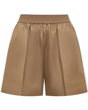 12 STOREEZ High-Rise Poplin Shorts - Natural