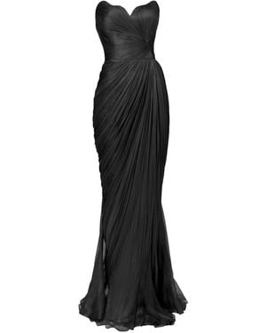 IRIS SERBAN Pleated-Bodice Dress - Black