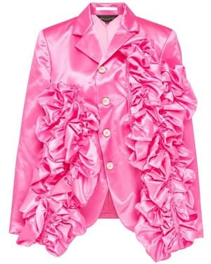 Comme des Garçons Ruffled Satin Blazer - Pink