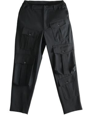 Comme des Garçons Multiple-Pocket Wool Pants - Gray