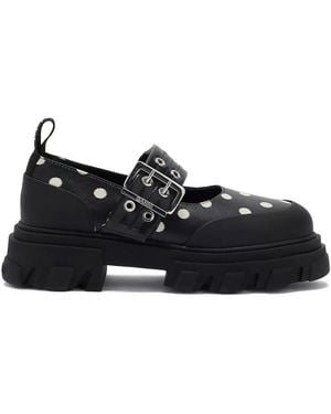 Ganni Loafer Mit Polka Dots - Schwarz