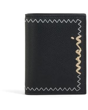 Marni Bi-Fold Wallet With Symbol Embroidery - Black