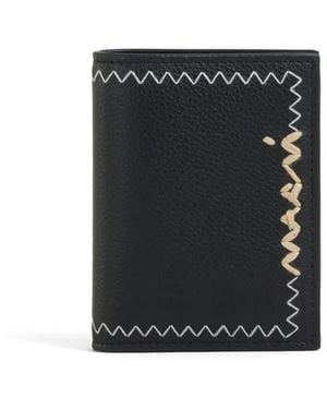 Marni Portemonnee Met Geborduurd Logo - Zwart