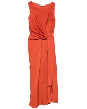 MOUTAKI Tie-Waist Sleeveless Midi Dress - Red
