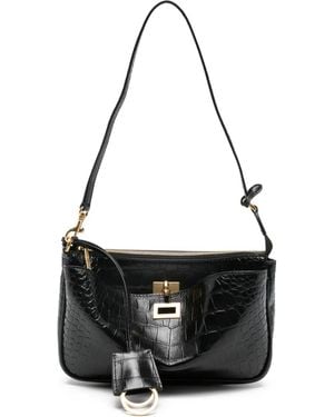 Balenciaga Rodeo Mini-Tasche mit Kroko-Effekt - Schwarz
