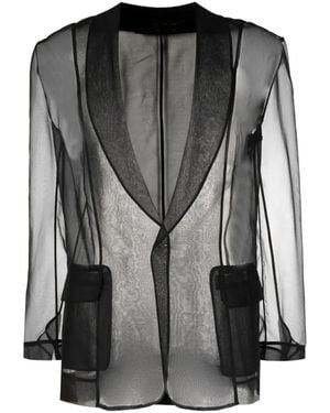 Tessitura Body Couture Silk Blazer - Black