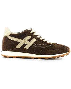 Hogan Logo-Patch Suede Sneakers - White