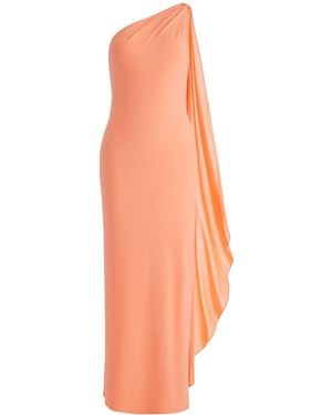 Alice + Olivia Abito lungo Anja drappeggiato - Arancione