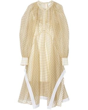 3.1 Phillip Lim Geruite Midi-Jurk Met Pofmouwen - Wit