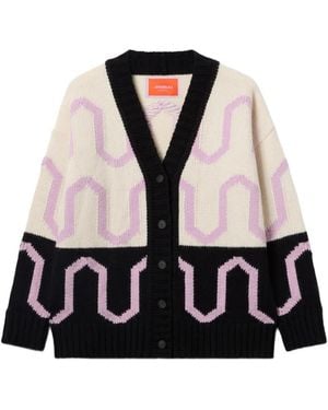 La DoubleJ Geometric Comber Cardigan - Black