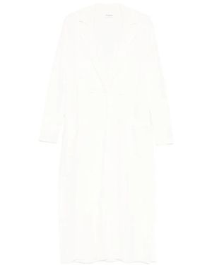 P.A.R.O.S.H. Double-Breasted Side-Slit Coat - White