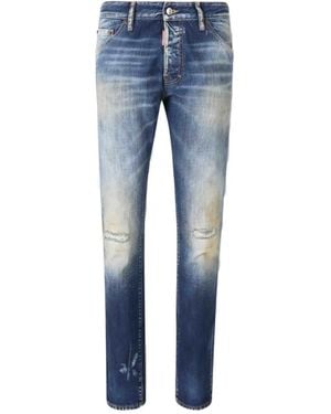 DSquared² Faded Distressed Denim Jeans - Blue