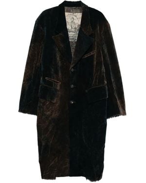 Ziggy Chen Notch-Lapels Paneled Coat - Black
