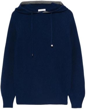 Kangra Fein Gestrickter Hoodie - Blau