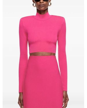 Roland Mouret Cropped Roll-Neck Top - Pink