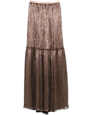 Forte Forte Metallic Pleated Skirt - Brown