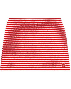 Sporty & Rich Striped Mini Skirt - Red