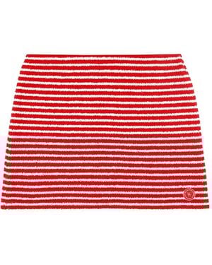 Sporty & Rich Striped Mini Skirt - Red