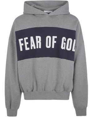 Fear Of God Cropped Relaxed Paneled Hoodie - Gray