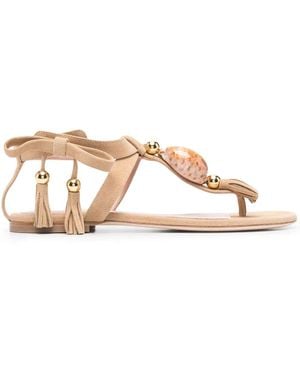 Alberta Ferretti Suede-Tassel Sandals - Multicolour