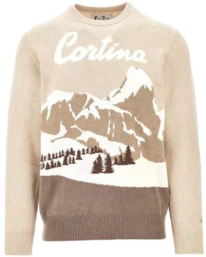 MC2 Saint Barth Jersey Heron Con Cuello Redondo Con Motivo Cortina En Intarsia - Blanco