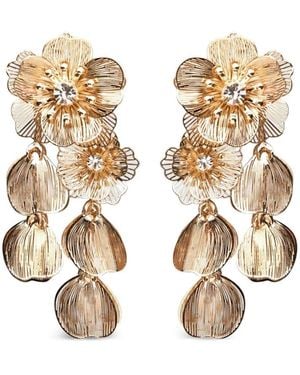 Carolina Herrera Orecchini A Clip Con Dettaglio A Fiore - Metallizzato