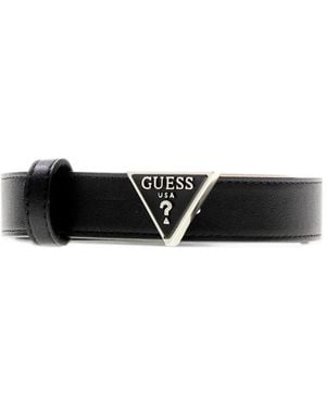 Guess Triangle Logo Belt - White