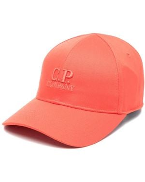 C.P. Company Logo-Embroidered Cap - Pink