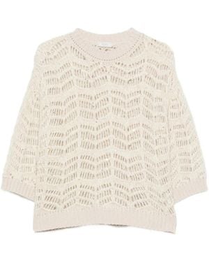 Peserico Pullover Mit Pailletten - Natur