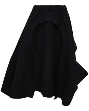 Comme des Garçons Asymmetric-Hem Midi Skirt - Black