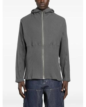 BRYAN JIMENE`Z Thermal Zip-Up Hoodie - Gray