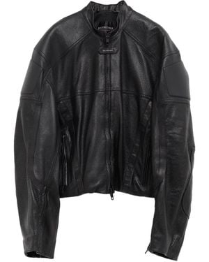 Balenciaga Perforated Leather Jacket - Black