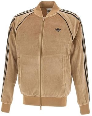 adidas ベロア トラックトップ - ナチュラル