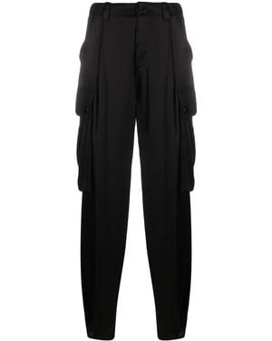 ERMANNO FIRENZE Satin Cargo Pants - Black
