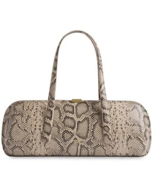 Mugler Aurora Snakeskin-Effect Shoulder Bag - Natural