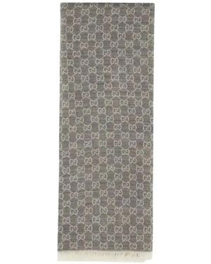Gucci Gg Stola Aus Seidenjacquard - Grau