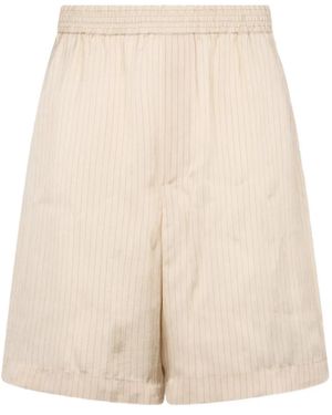 DSquared² Pinstripe Elastic-Waist Shorts - Natural