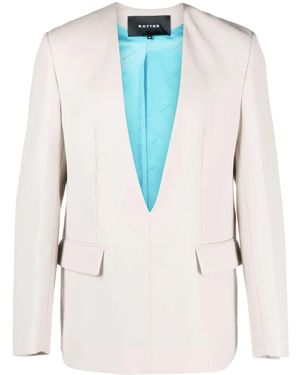 BOTTER Plunging V-Neck Wool Blazer - Blue